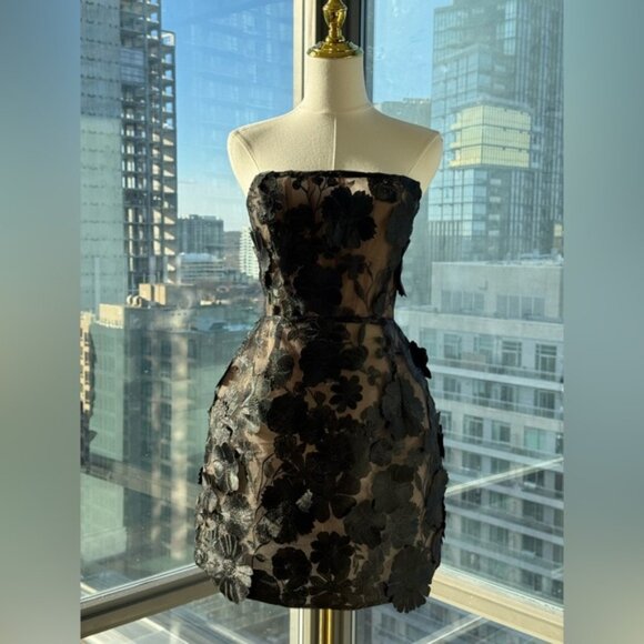 🆕 BRONX & BANCO 🧿 NWOT Jasmine Maraya Black Lace Up Mini Dress, Sz M US 6 - Picture 11 of 16